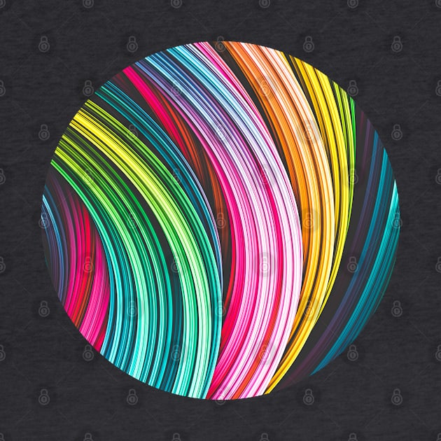 Colorful Abstract Art Strands. Circle Crop by love-fi